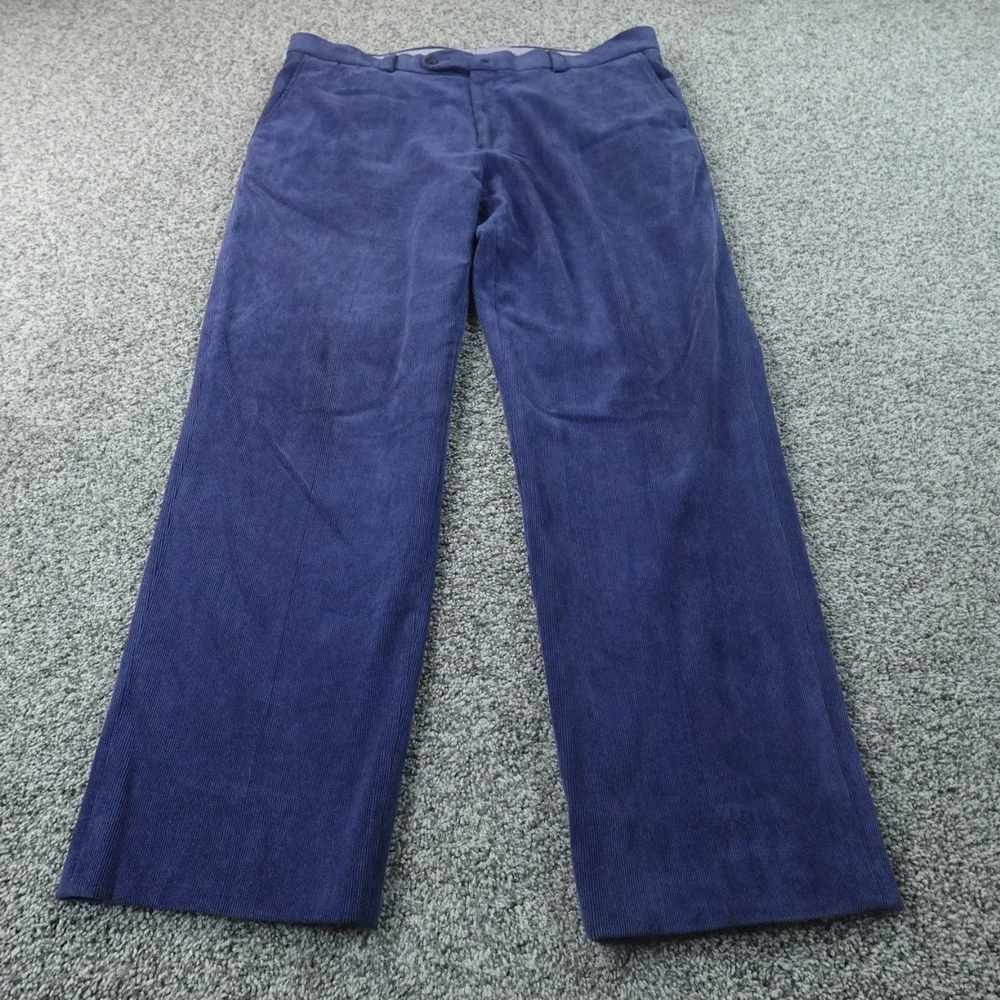 Ballin Pants‎ Mens 38X31 Blue Pinwale Corduroy Chino Trouser Flat Front Stretch